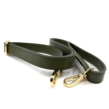 Schultertasche, Sly, Leder oliv, geprägt, Gurt